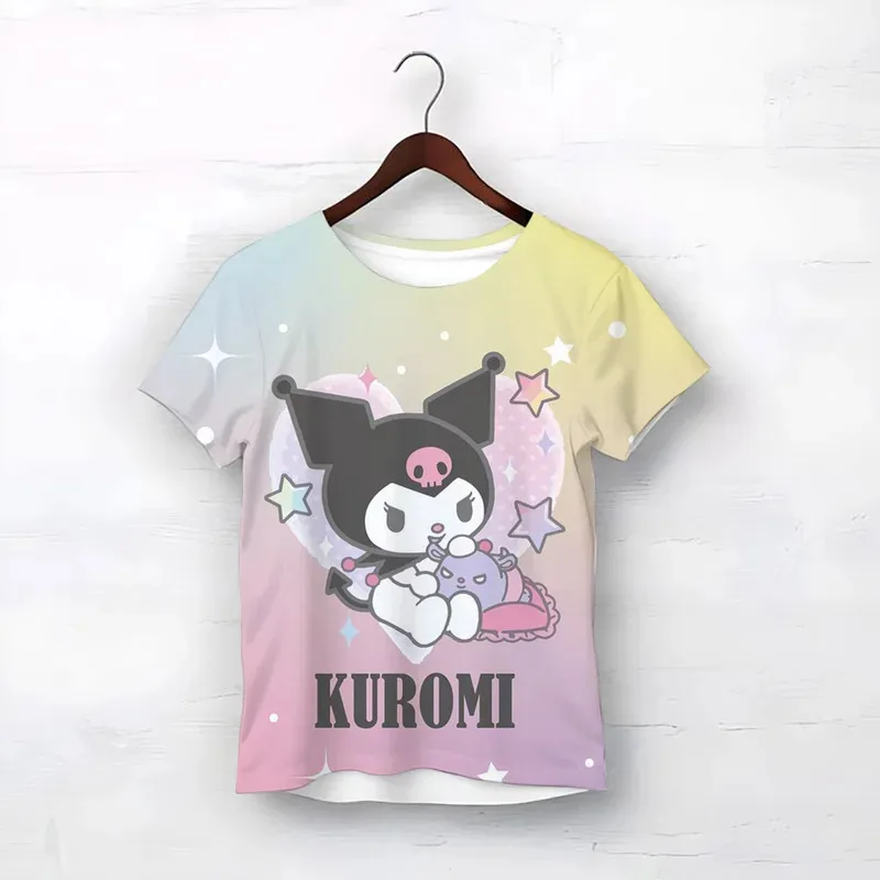 مرحبا كيتي وصديق الكرتون المطبوعة تي شيرت الصيف ملابس الأطفال س الرقبة 2 إلى 8 سنوات الاطفال الحيوان الفتيان قصيرة الأكمام بلايز