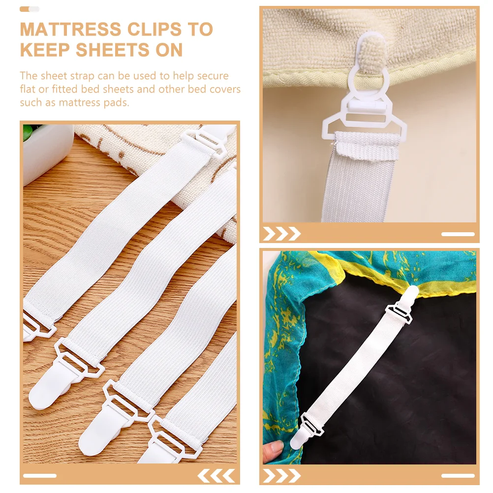 20 Pcs Bed Sheet Clip Fastener Snaps Bedsheet Clips/straps Adjust Clamps Mattress Plastic Suspenders