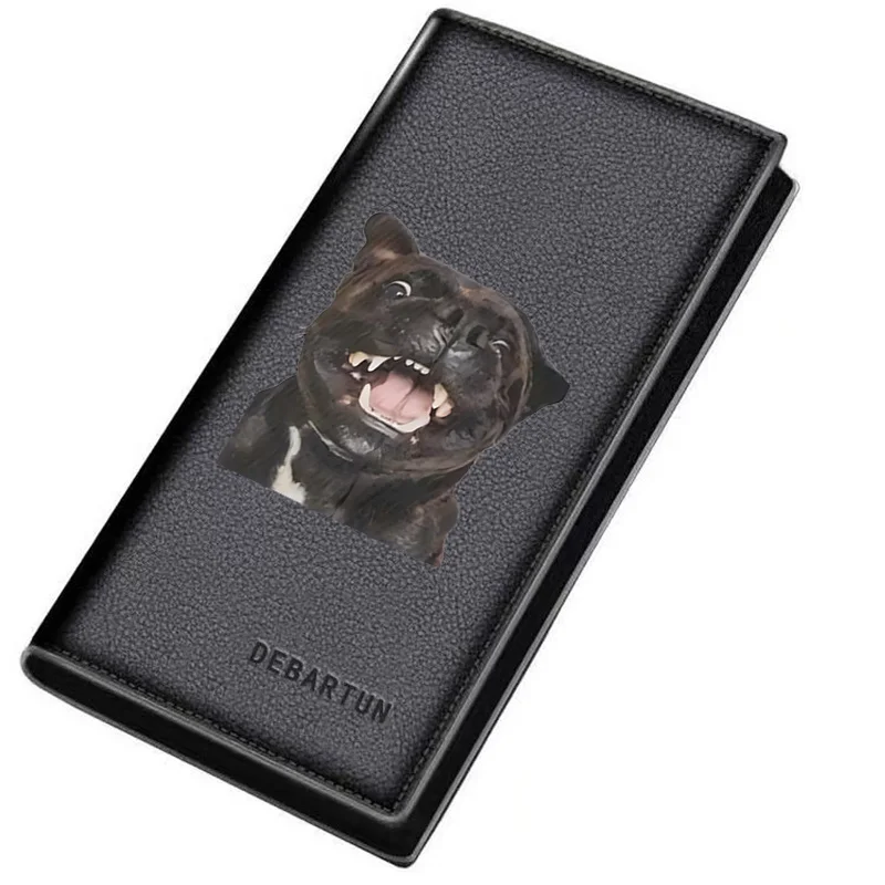 Dog with open mouth,teeth display Men's Long Wallets Business Stylish Printing Design Casual Use Christmas Valentine's Father's