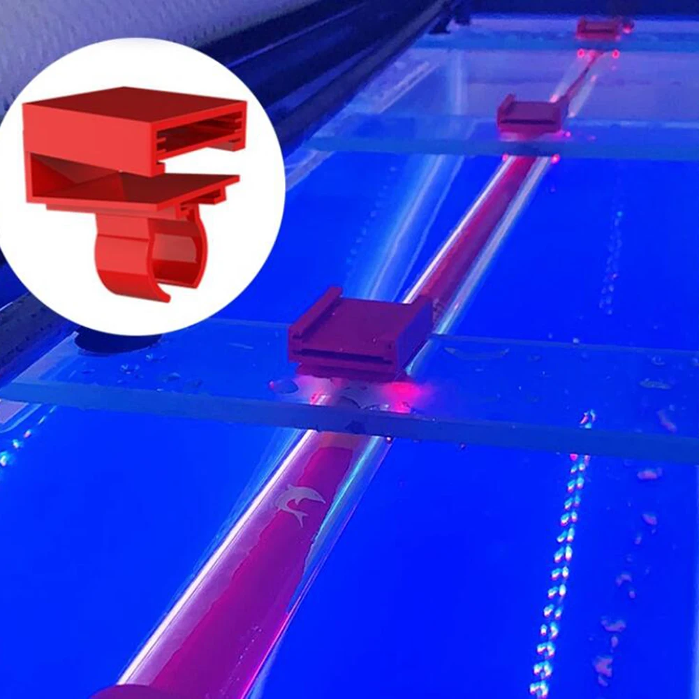 

Led Lamp Clamp Fixed Lamp Tube Clip Fitting T4/t8/t5 Lighting Lights Aquarium Fish Tank Red plastic Accessories Wholesale ﻿