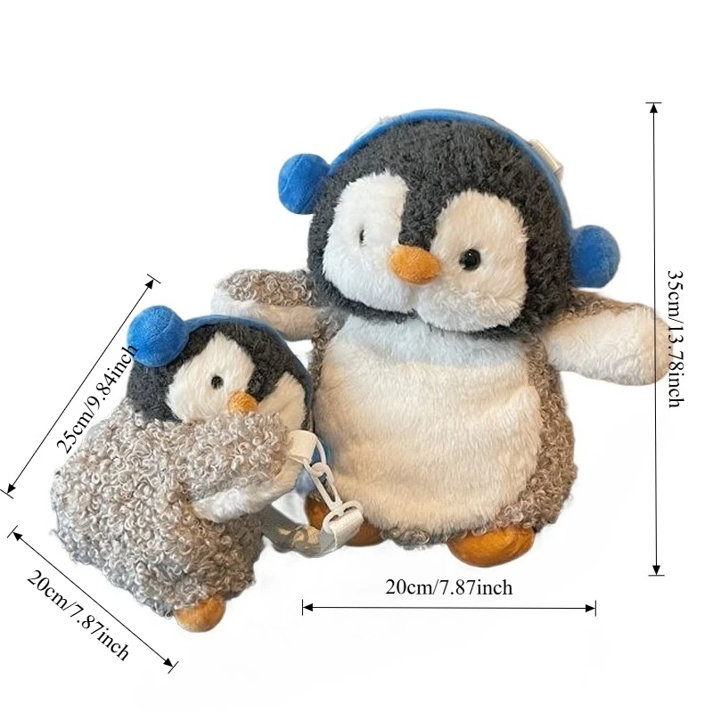 لطيف أنيمي سماعات البطريق أفخم حقائب الظهر Kawaii الكرتون الحيوان فتاة حقائب كروسبودي مضحك بلوشي المدرسية للنساء هدية