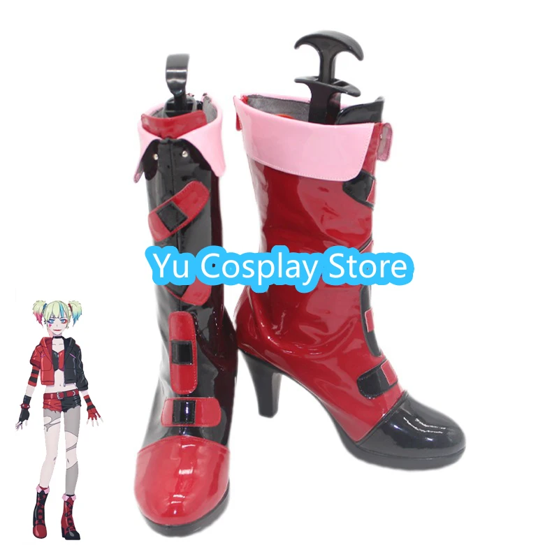 The Clown's Girl Harley Cosplay Shoes Halloween Carnival Boots PU Shoes Quinn Cosplay Props Custom Made