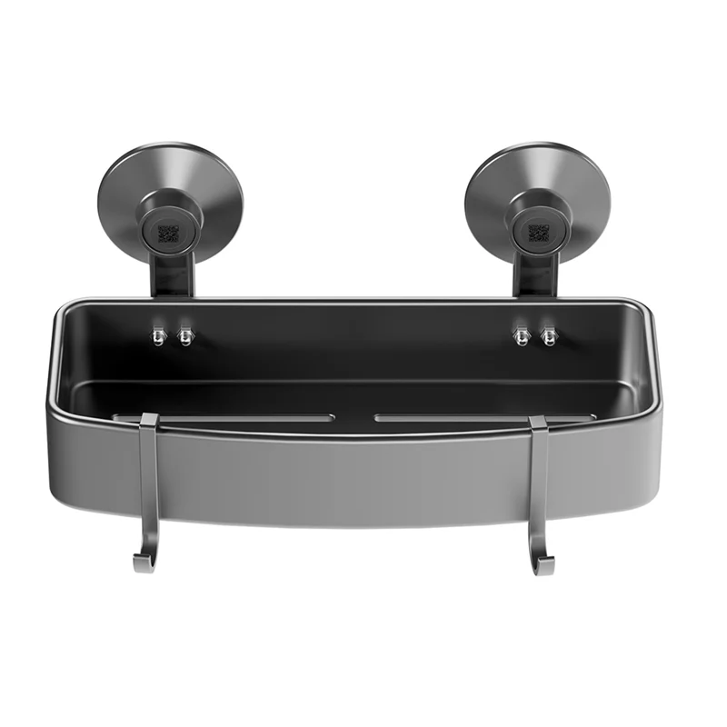 A20F-رف دش ذاتي اللصق، منظم دش خالٍ من الحفر، رف حمام مقاوم للصدأ، سلة دش مثبتة على الحائط