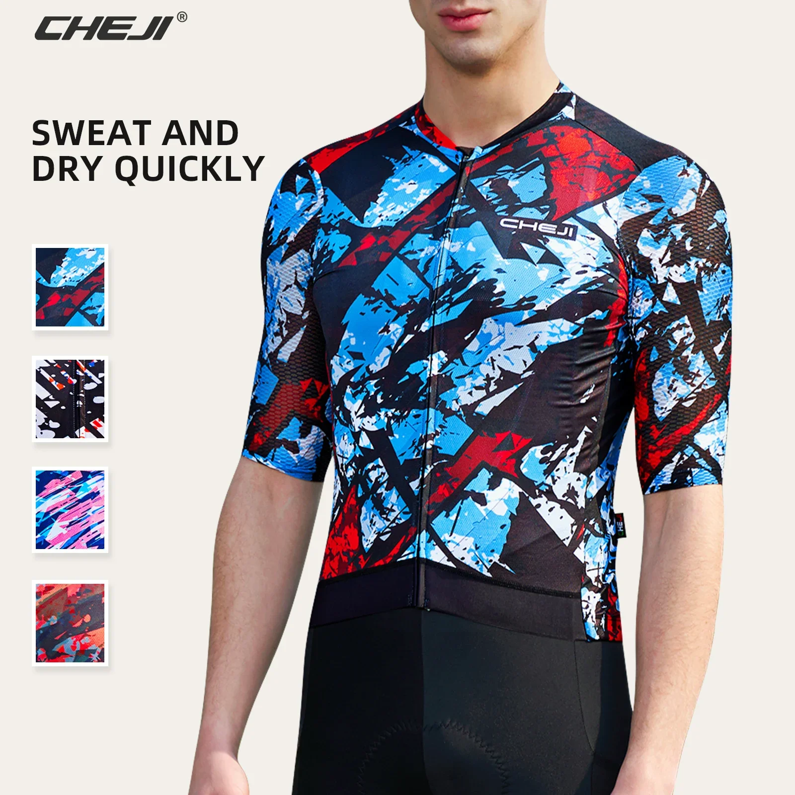 CHEJI 2024 New Cycling Jersey Men\'s Summer Short Sleeved Top Sports Mallot Bicicleta Hombre Quick Dry Breathable Anti-sweat Summ