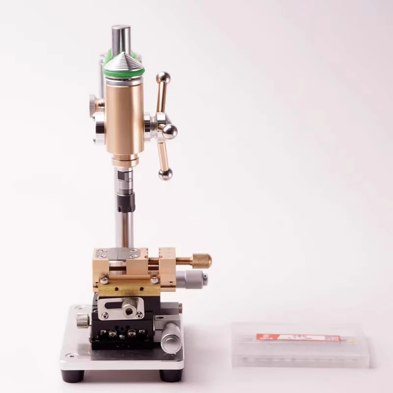 Mini Metal Bench Drill Model - Adjustable Pressure Precision Watchmakers Bench Drill for Ornament Collection