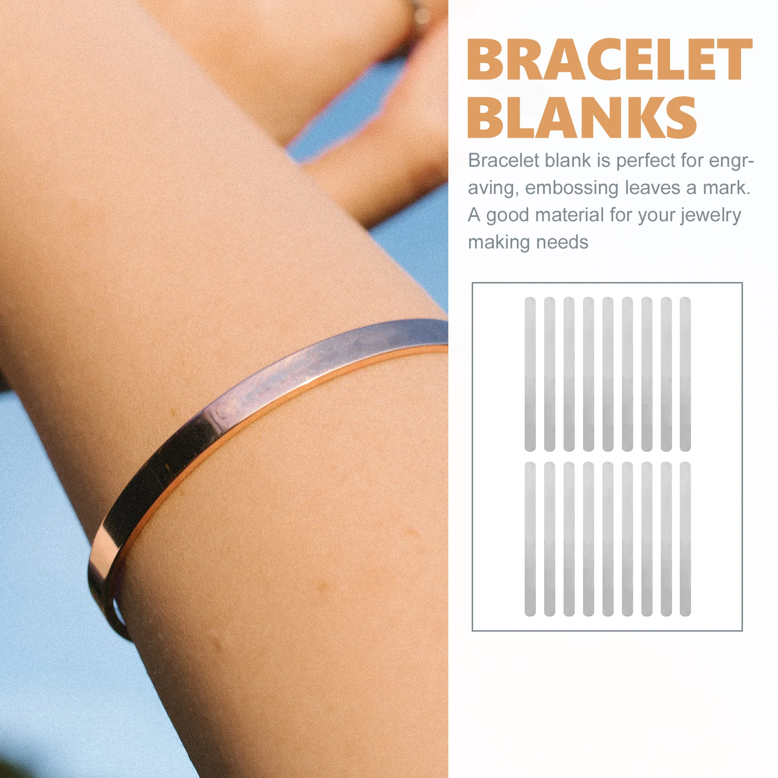 

18Pcs Stainless Steel Bracelet Blanks Diy Jewelry Crafting And Design Supplies