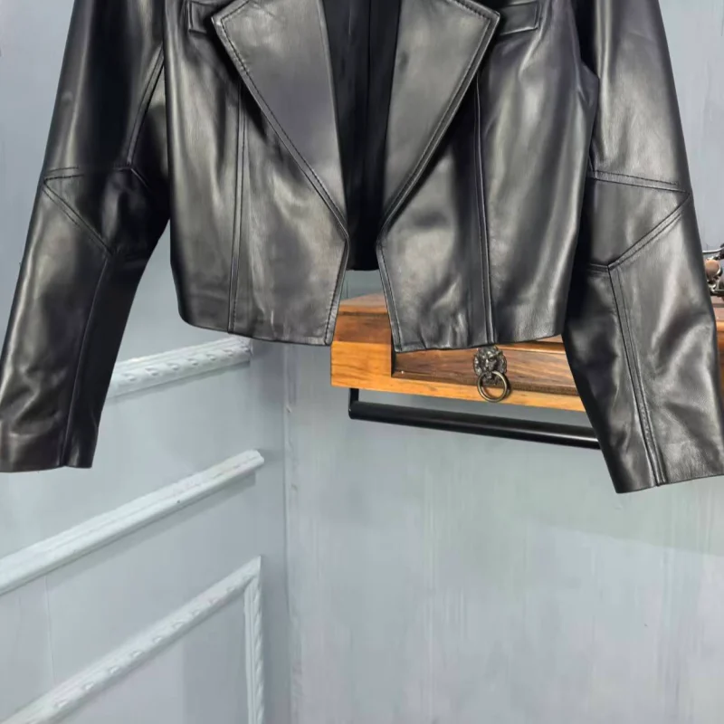 Faionable ort eepskin Leather Jaet Donna Coreana Sle Autunno Inverno Nuovo arrivo Versatile Quali Cappotto con chiusura a cerniera