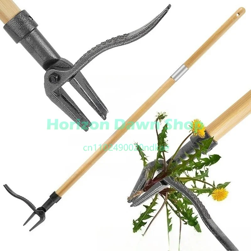 Easy Weeding Forestry Machinery 3 Section Rod Design Long Handle 4 Claw Steel Head Garden Hand Knife Tool