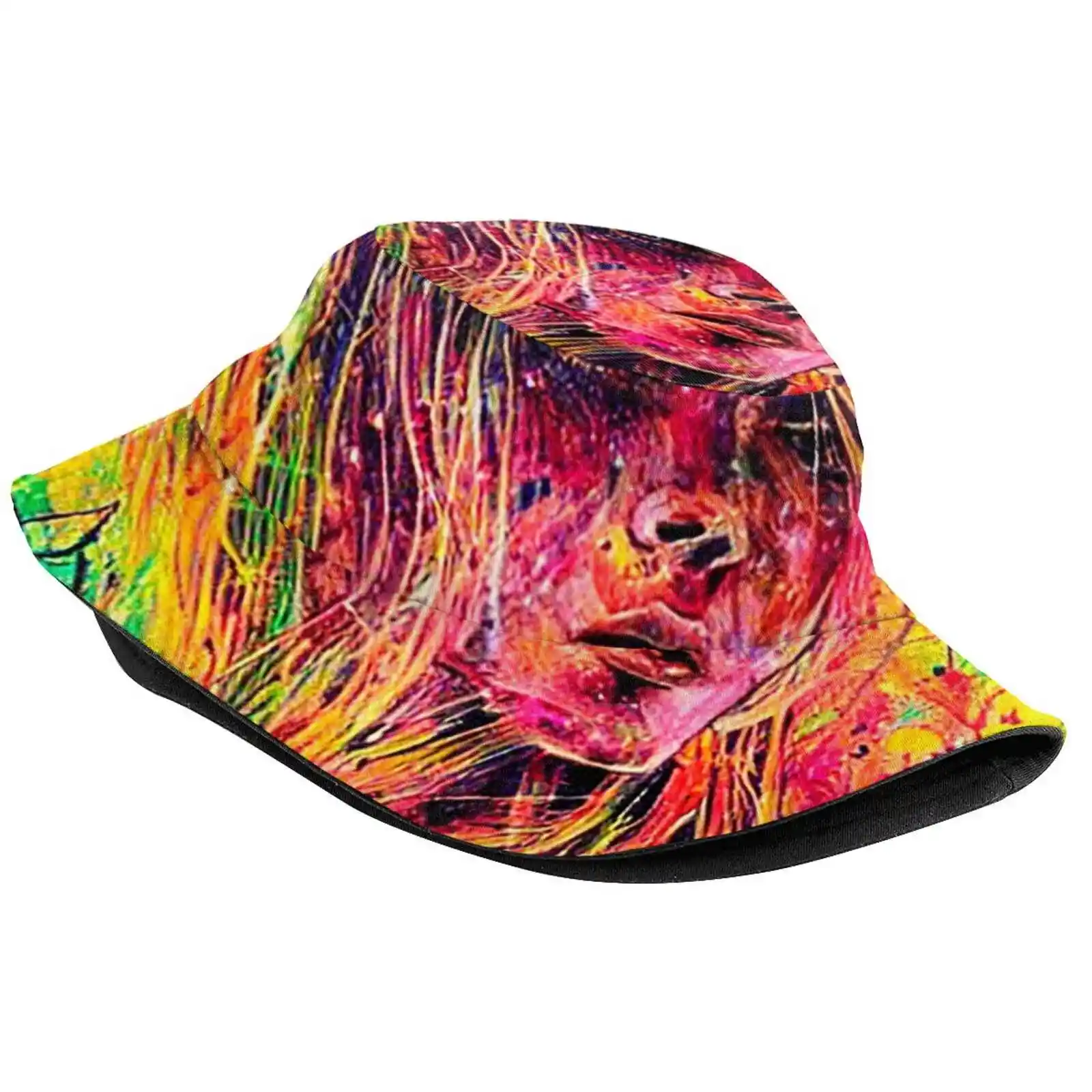 Wondering - Colorful Edgy Art 01 Korean Caps Funny Beach Bucket Hats Colorful Abstract Psychedelic Trippy Lsd Surrealism