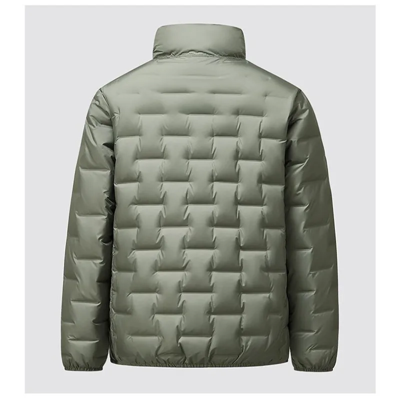 Jaket Musim Dingin Baru Tipis Ringan Pria Kerah Tegak Pendek Bulu Bebek Hangat Mantel Musim Gugur Musim Dingin Kasual Jaket Ringan Model Roti