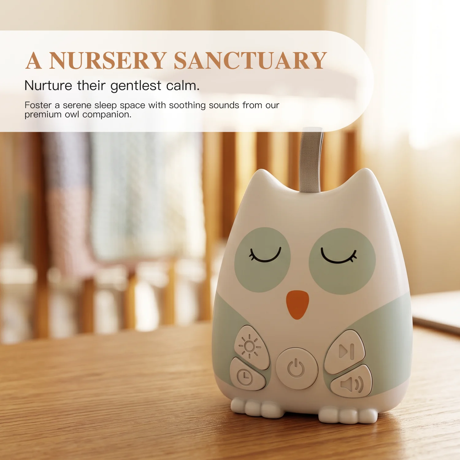 YAFULL Owl White Noise Machine Baby Sleep Aids and Soothers Hangable Portable Rechargeable 30 Sounds Timer for Nursery Travel