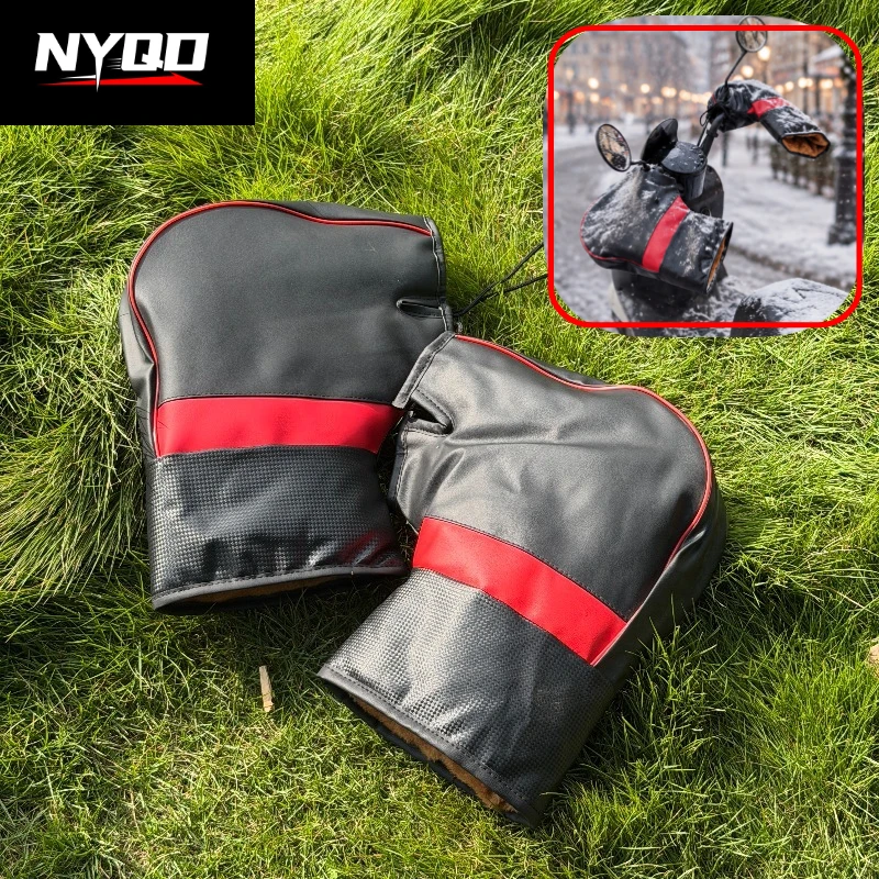 Winter Motorcycle Handlebar Muffs Waterproof Windproof Thermal Warm Motorbike Handle Grip Cover Gloves Motorcycle Accessories