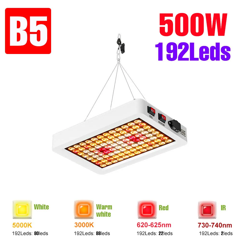 800W LED Plant Licht Groeien Volledige Spectrum Kas Tent Groente Ingemaakte Bloem Hydrocultuur Teelt Lamp IR UV Vullen verlichting