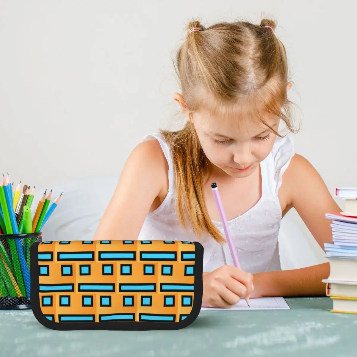 Geometry Cube Gaming Dash Pencil Case Pen Holder Storage Stationery Supplies Pen Box Pencil Bag for Kids Gifts