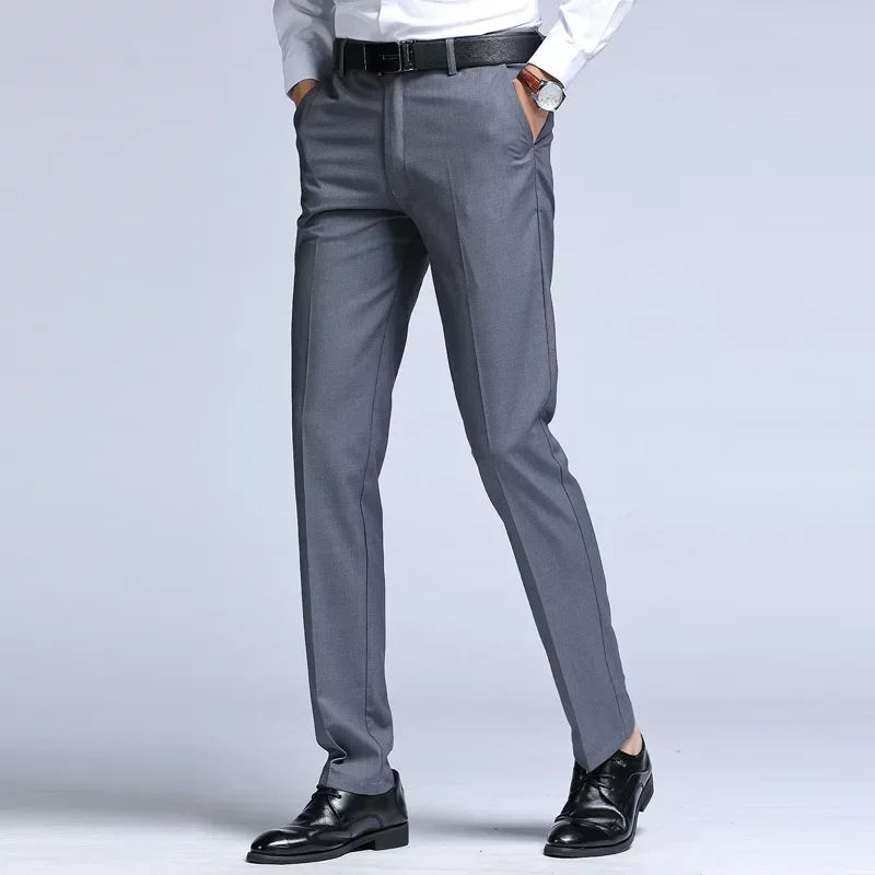 2024 New Spring Men Pants Korean Fashion Mens Business Pants High Quality Casual Trousers Straight Man Clothing