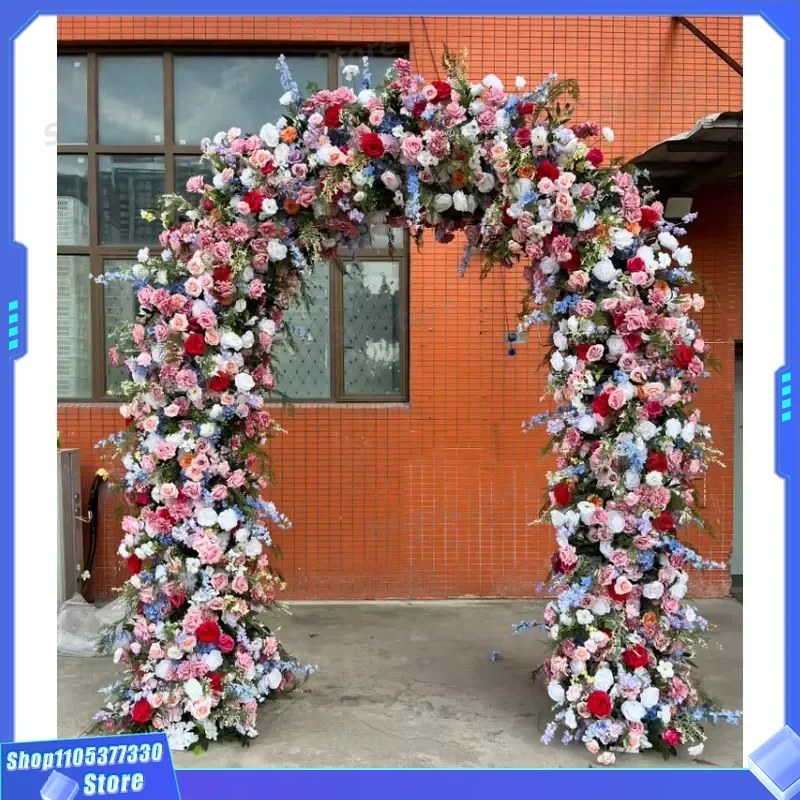 Luxury Artificial Flower Arch for Wedding Background Imitation Floral Bridal Decoration Ceremony Party Photo Booth Props