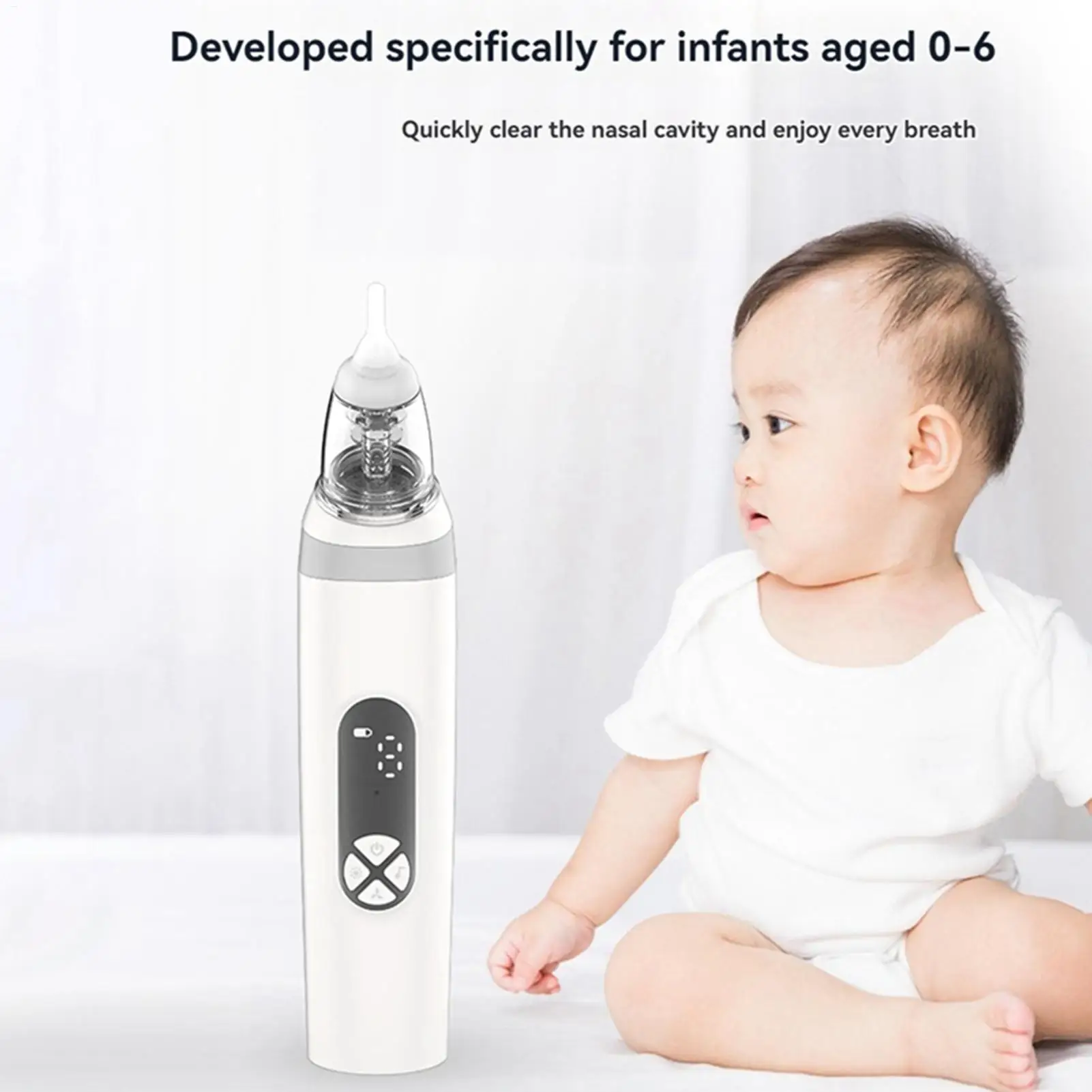 

Electric Nasal Aspirator 3-level Washable Quiet Strong Suction Nasal Aspirator for Boys Girls Children Lovers Families Friends