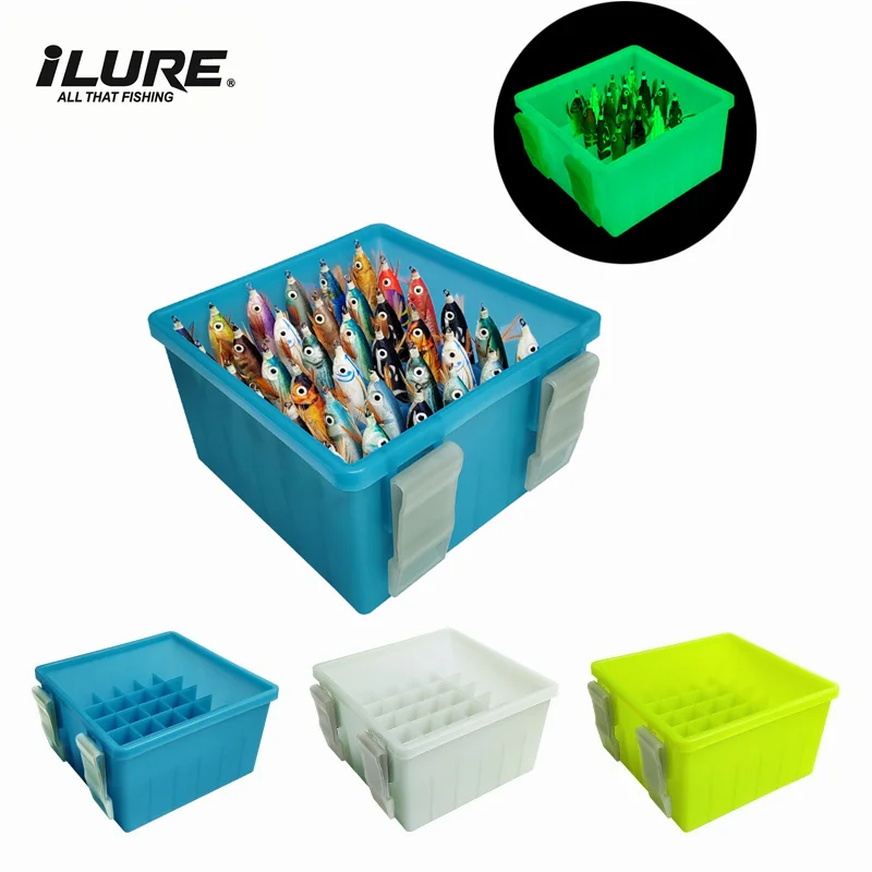 【セール中】新しい 36 グリッドプラスチック発光釣具ボックスハードルアー収納ボックスエギ Webfoot タコオーガナイザーイカジグ餌容器