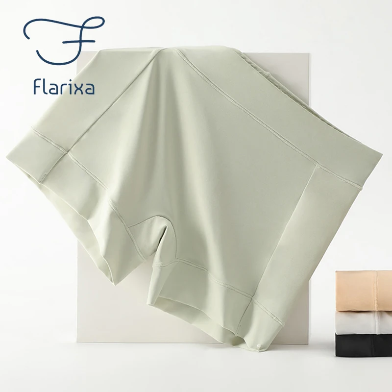 Flarixa Women Large Size Safety Shorts Under Skirt Seamless Ice Silk Boxer Briefs for Female Boyshorts Summer Safety Pants M-4XL