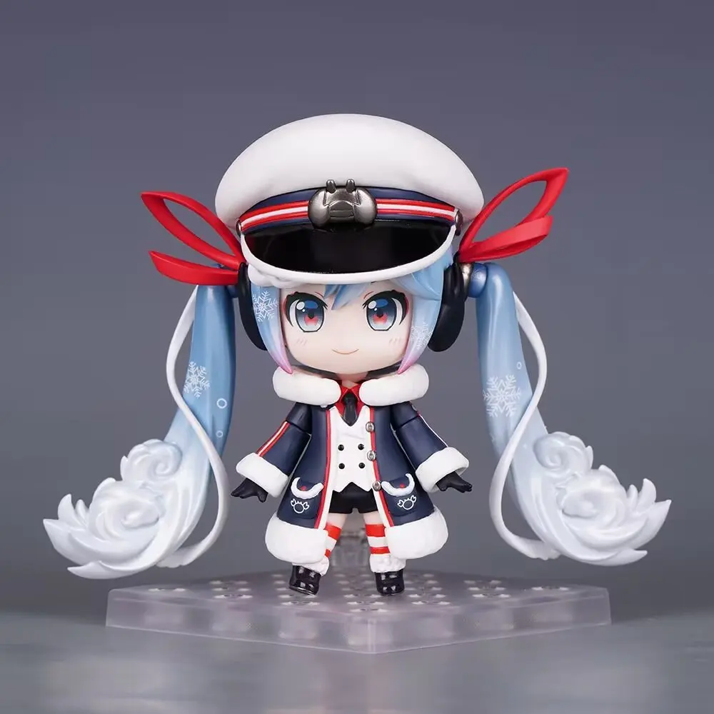 10cm Anime snow Hatsune Miku Q Version Joint mobility Action Figure PVC Model Statue Desk Decor Nendoroid doll Toy Collect Gift