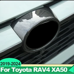 For Toyota RAV4 XA50 2019 2020 2021 2022 2023 2024 Hybrid ABS Carbon Car Front Grille Emblem Badge Logo Trim Cover Accessories