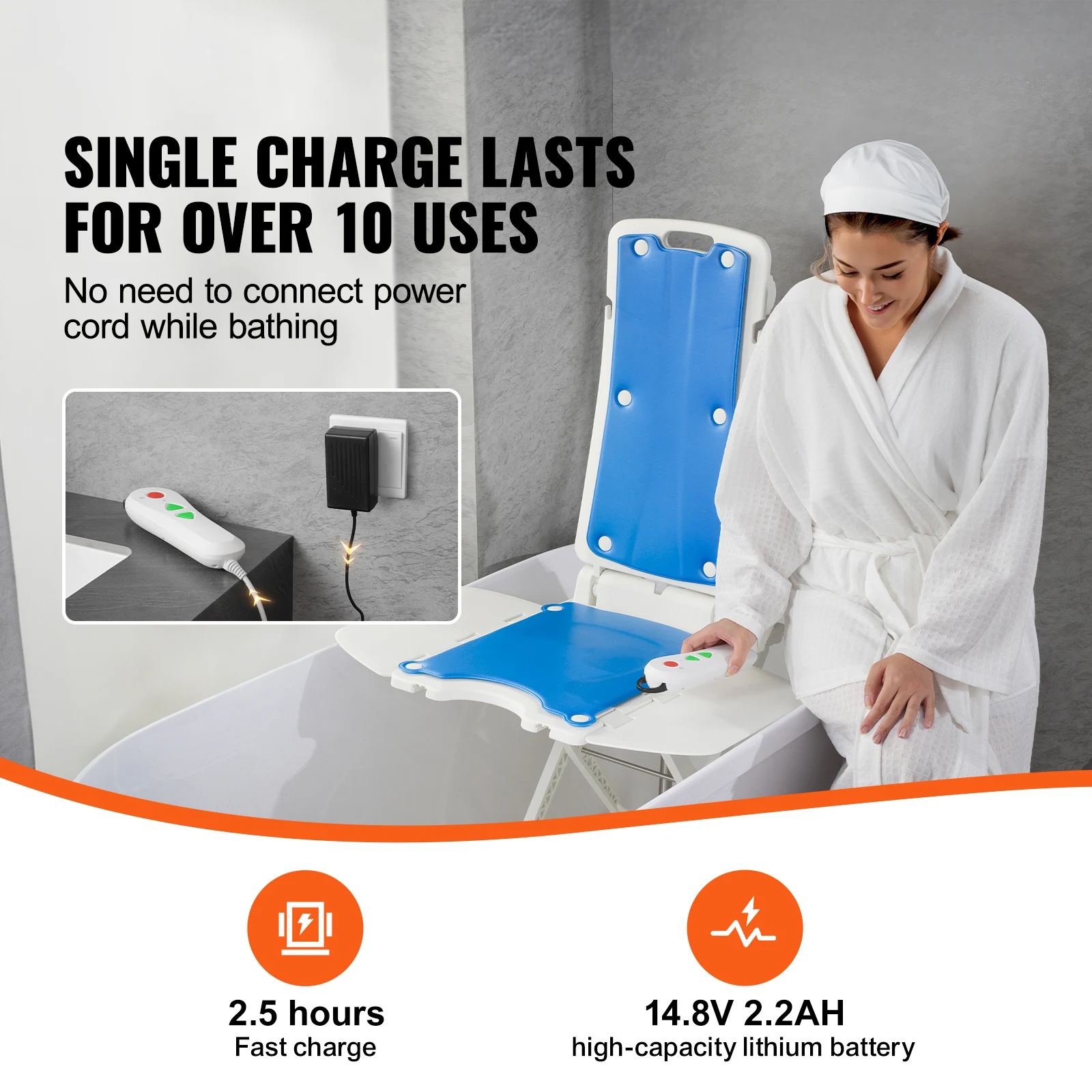 VEVOR Electric Chair Lift Devices to Lift Elderly off Floor Height Adjustable Support Up to 310 LBS  for Seniors Patient