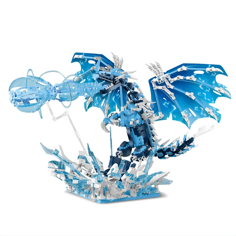 IN STOCK MOC 2 in 1 Creativity Ice Dragon Building Blocks Bricks Assembling Model DIY Toys for Boys Christmas Gift Set