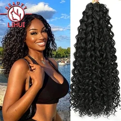 Synthetic Hair Extensions 14/18inch Freetress GOGO Curl Crochet Braids Hair Afro Curly Ombre Blonde Water Wave Hair For Women