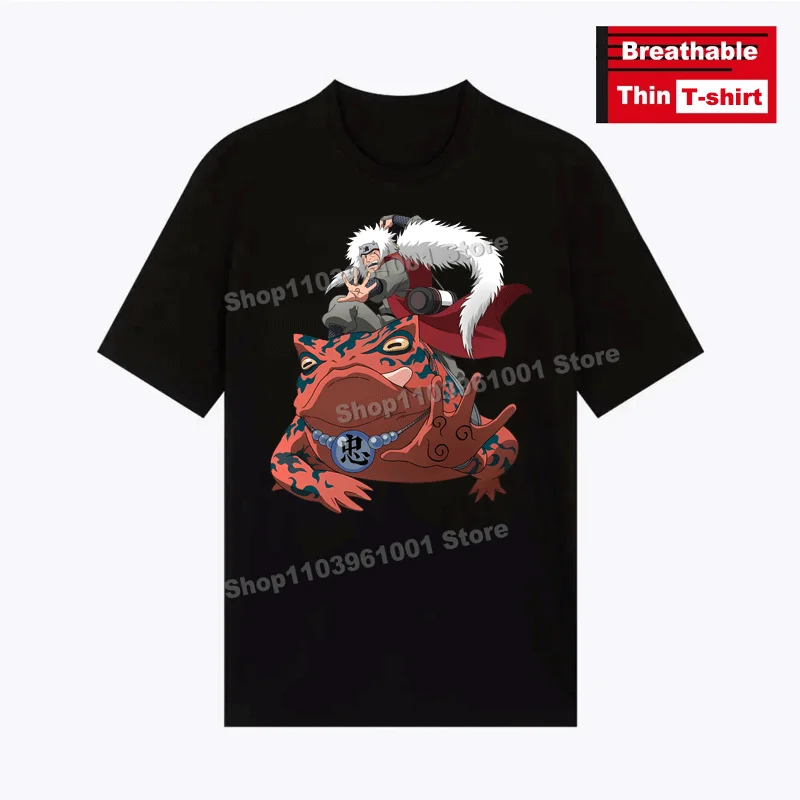 

Japanese Popular Anime Printed - Jiraiy T-shirts Harajuku Street Men Women Unisex Casual Short Sleeve Black Breathable Thin Tees