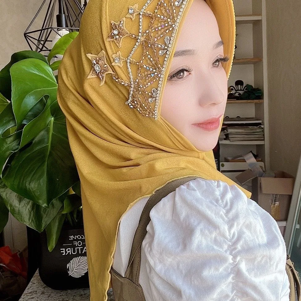 Hijab Muslim wanita syal jilbab gratis pengiriman mewah rumbai syal sifon Malaysia Kufi Islam Fashion musim panas baru 05213