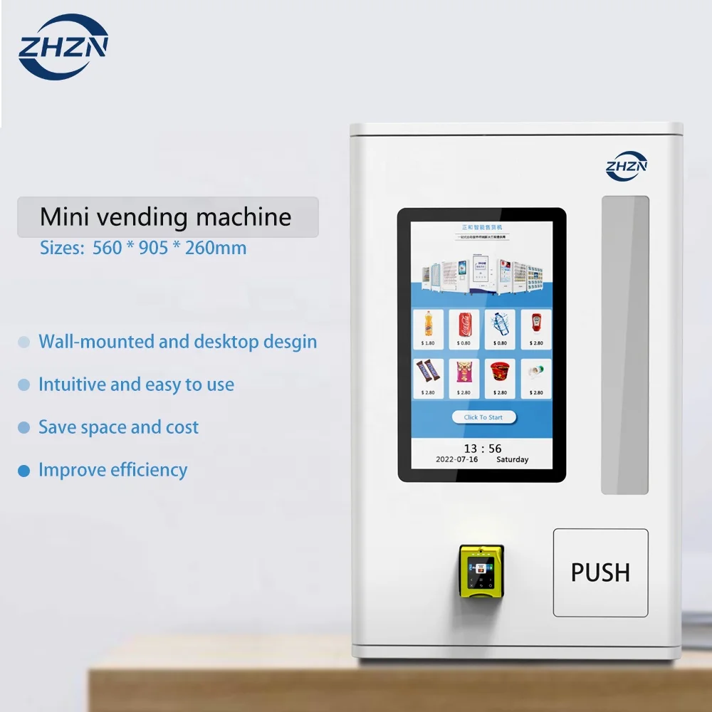 Mini Wall Mounted Touch Screen Vending Machine Cheap Factory Price with Credit Card Payment System and SDK Function for Sale