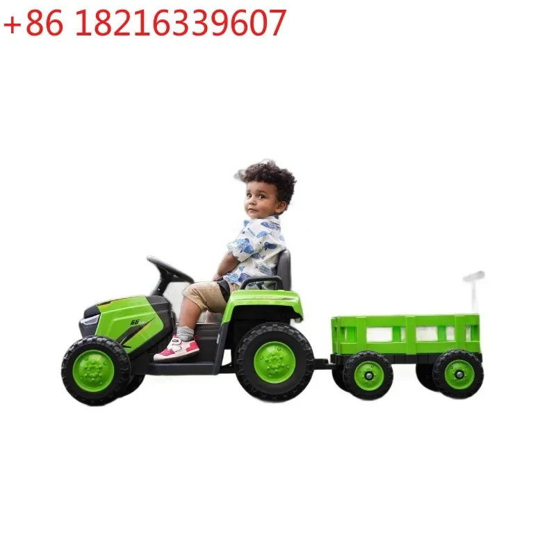 Children's tractor electric car four-wheeled car boys and girls baby children r can sit with remote control 1-3 years old