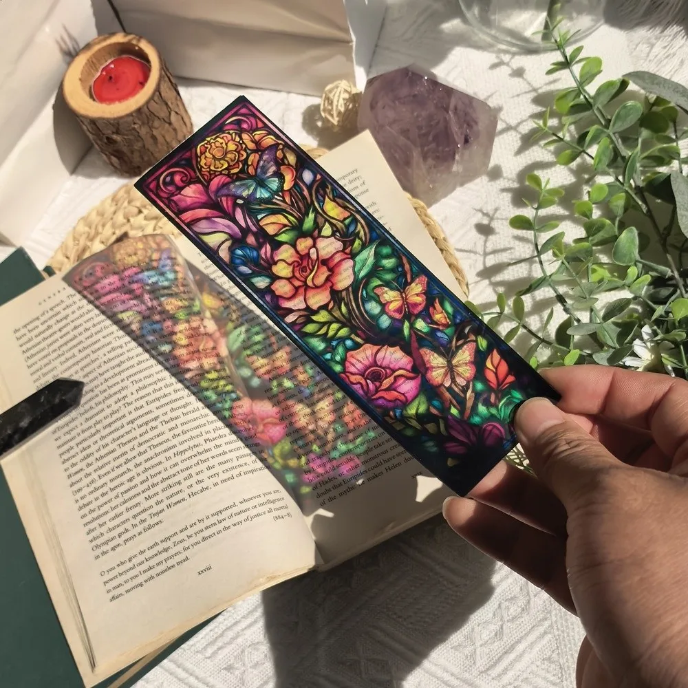 Translucent Stained Window Bookmark Hand Account Decoration Light Flow Shadow Sun Catcher Ornament Dreamy Pattern