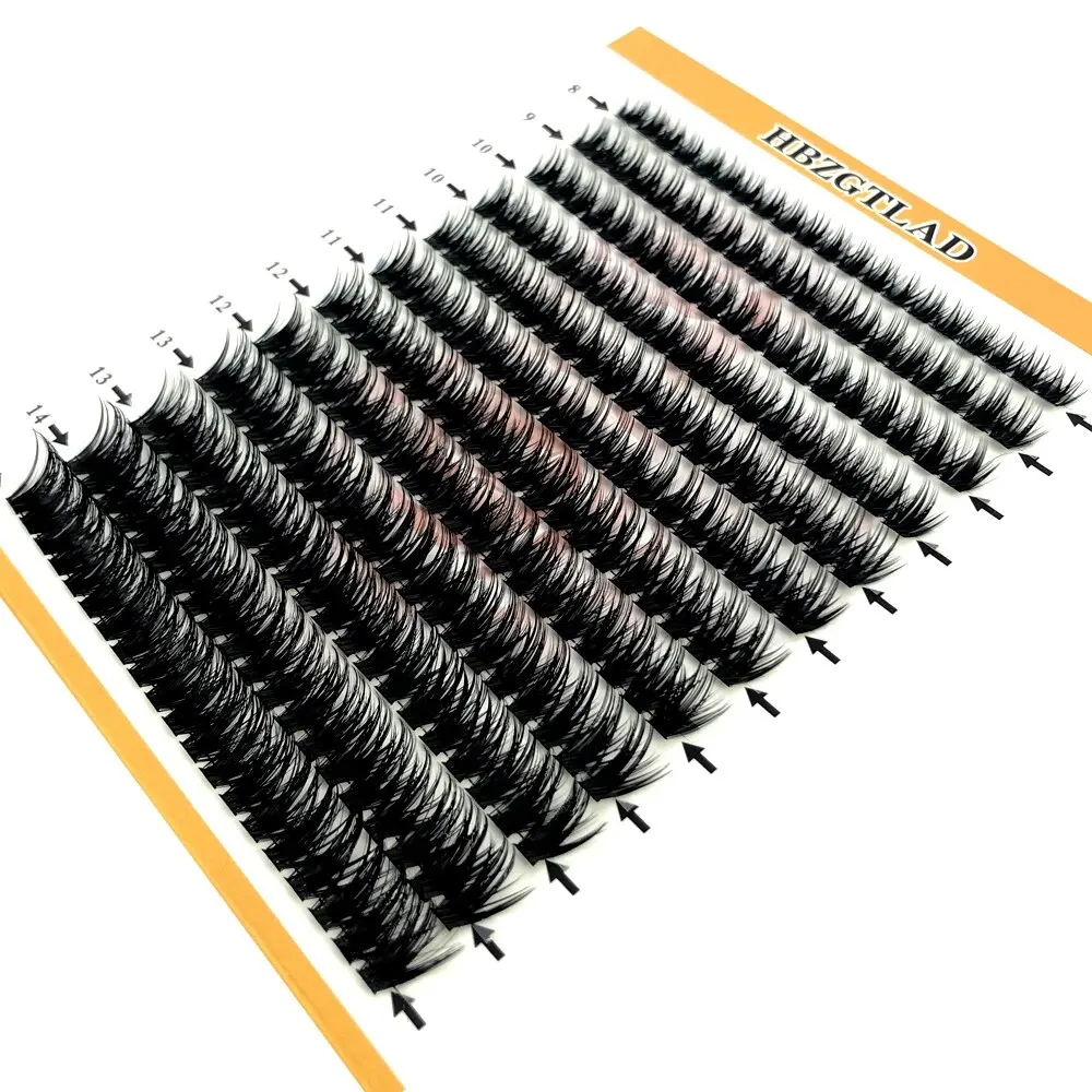 HBZGTLAD 12 righe fai da te ciglia a grappolo 66D 88D estensione ciglia finte 240 fasci/linea seta visone Cilios strumento per il trucco