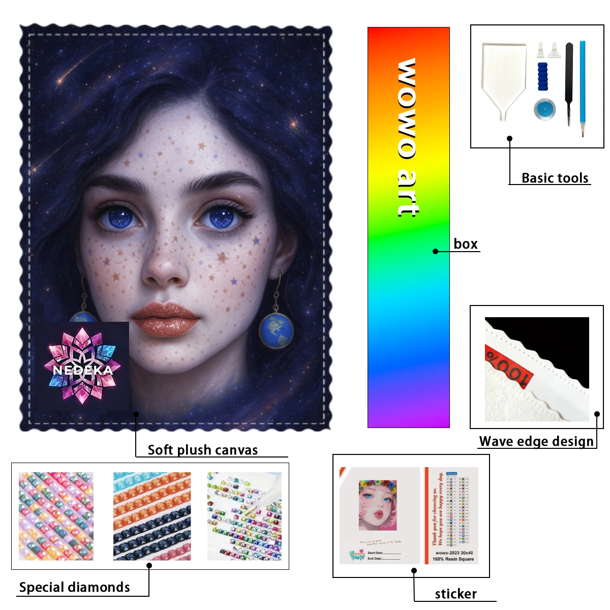 

【NEDEKA_ Diamond Art】Earth girl Crystal AB Rhinestone FD Rhinestone Perfect Resin Diamond