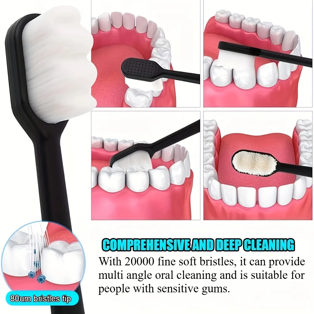 10pcs Ultra Soft Ten Thousand Bristle Nano Toothbrush Family Adult Pregnant Clean Gum Protection Ultra Fine