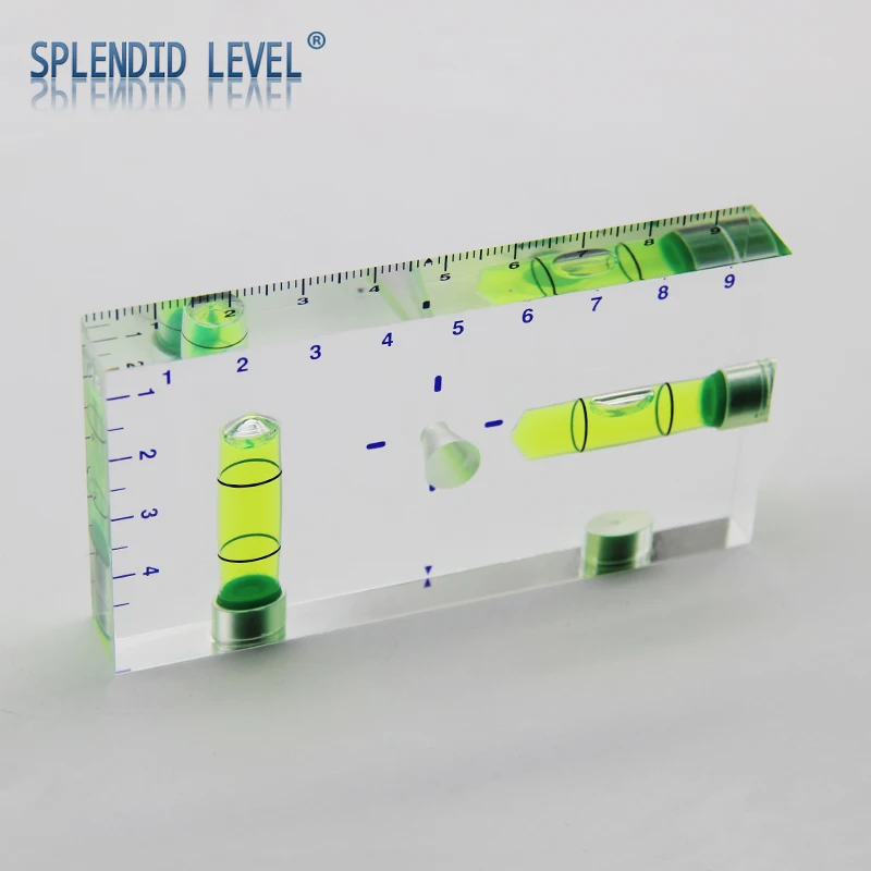 Niveau de type T entièrement transparent, bidirectionnel intégré, petit niveau à bulle horizontal, taille de bulle 95x51x13mm