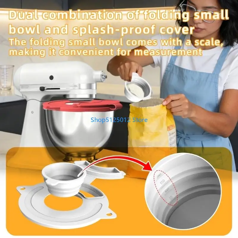 G8TC Strong Stand Mixer Attachments Spill Cover and Measuring Bowl Set Stand Mixer Accessories Suitable for Clean Mixing