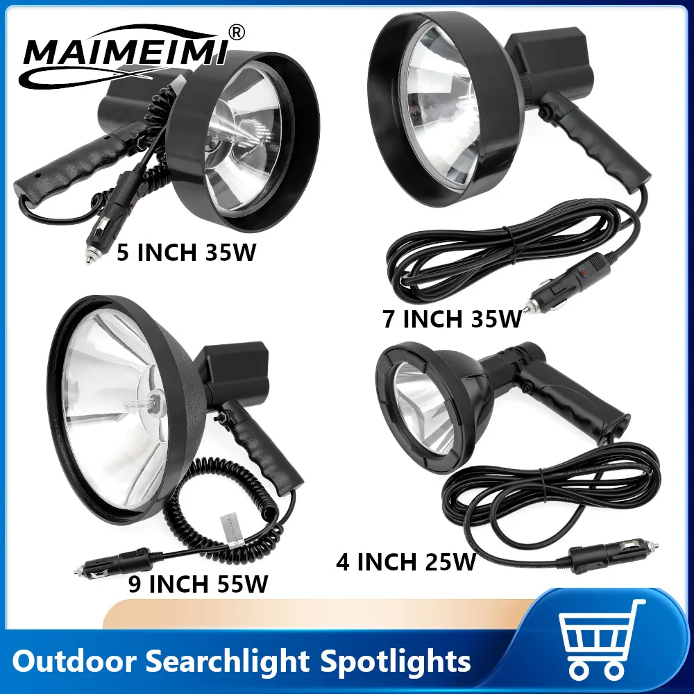 1PC 12V 35W 25W Xenon Lamp Outdoor Searchlight HID Portable Spotlight Lantern Handheld hunting Light Fishing Camping Light
