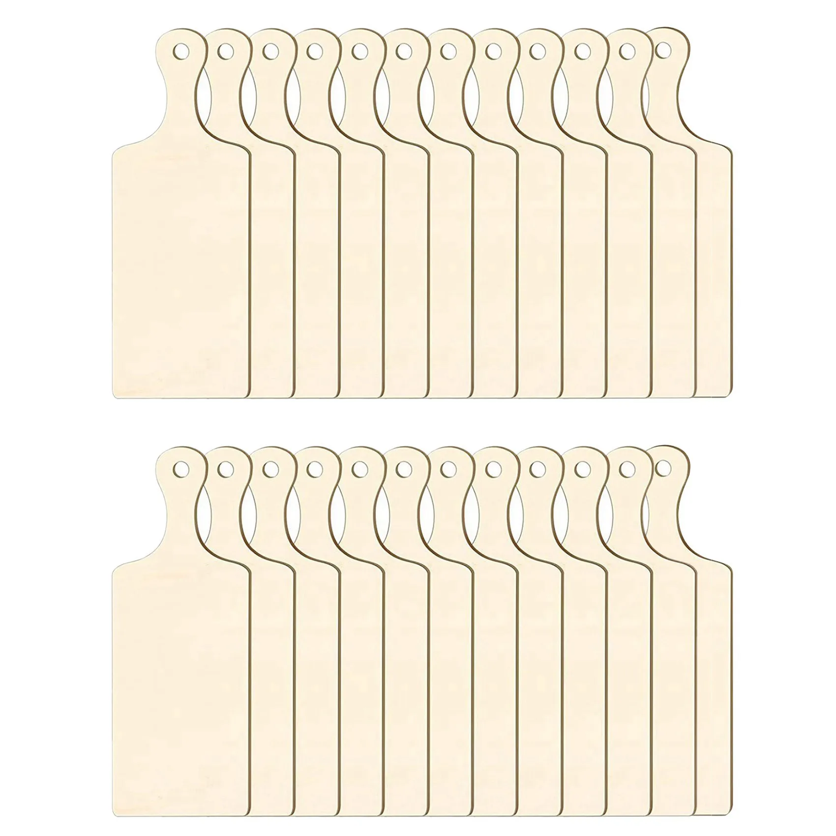ABWR-Smooth Surface Durable Wooden DIY Chopping Board Kitchen Decoration Kitchen Tools 24Pack