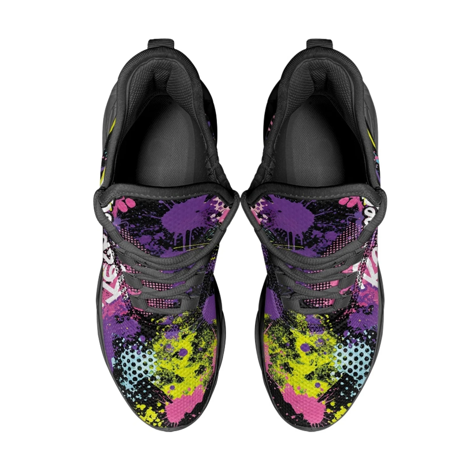 PENSTROLL Colorful Splash Ink Mesh Running Shoes Mesh & EVA Fashion Sneakers Durable Men's Blade Sneakers for Sports