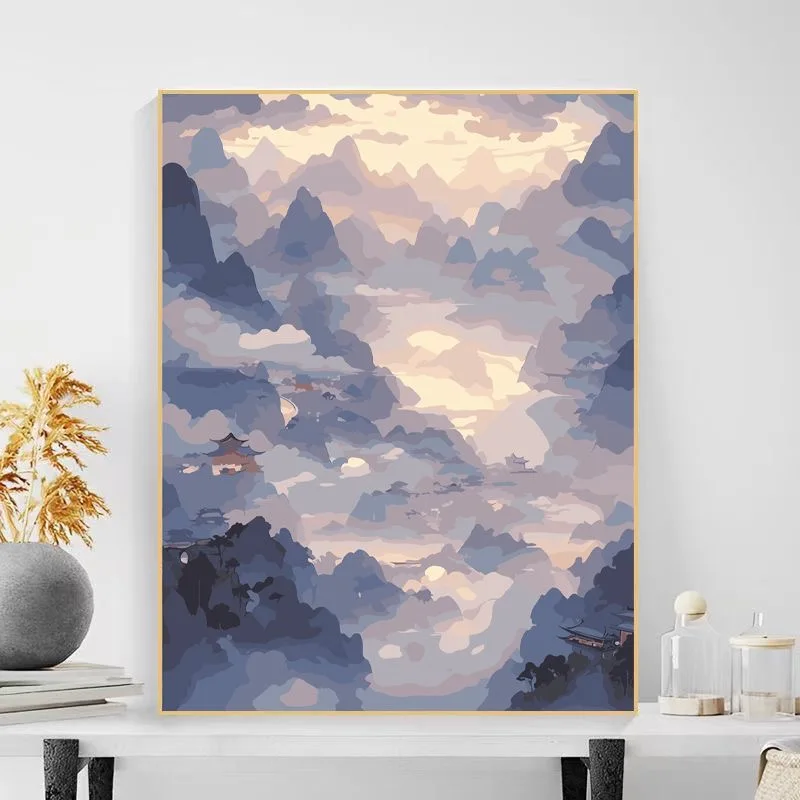 

1-0130 Hand Painted Autumn Tree Landscape Oil Painting on Canvas, Forest Art for Living Room Decor