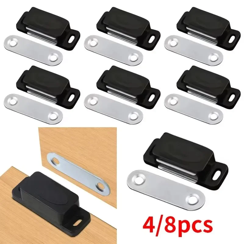 4/8pcs Cabinet Magnetic Door Suction, Door Magnetic Lock, Cabinet Wardrobe Door Closer, Hardware Accessories