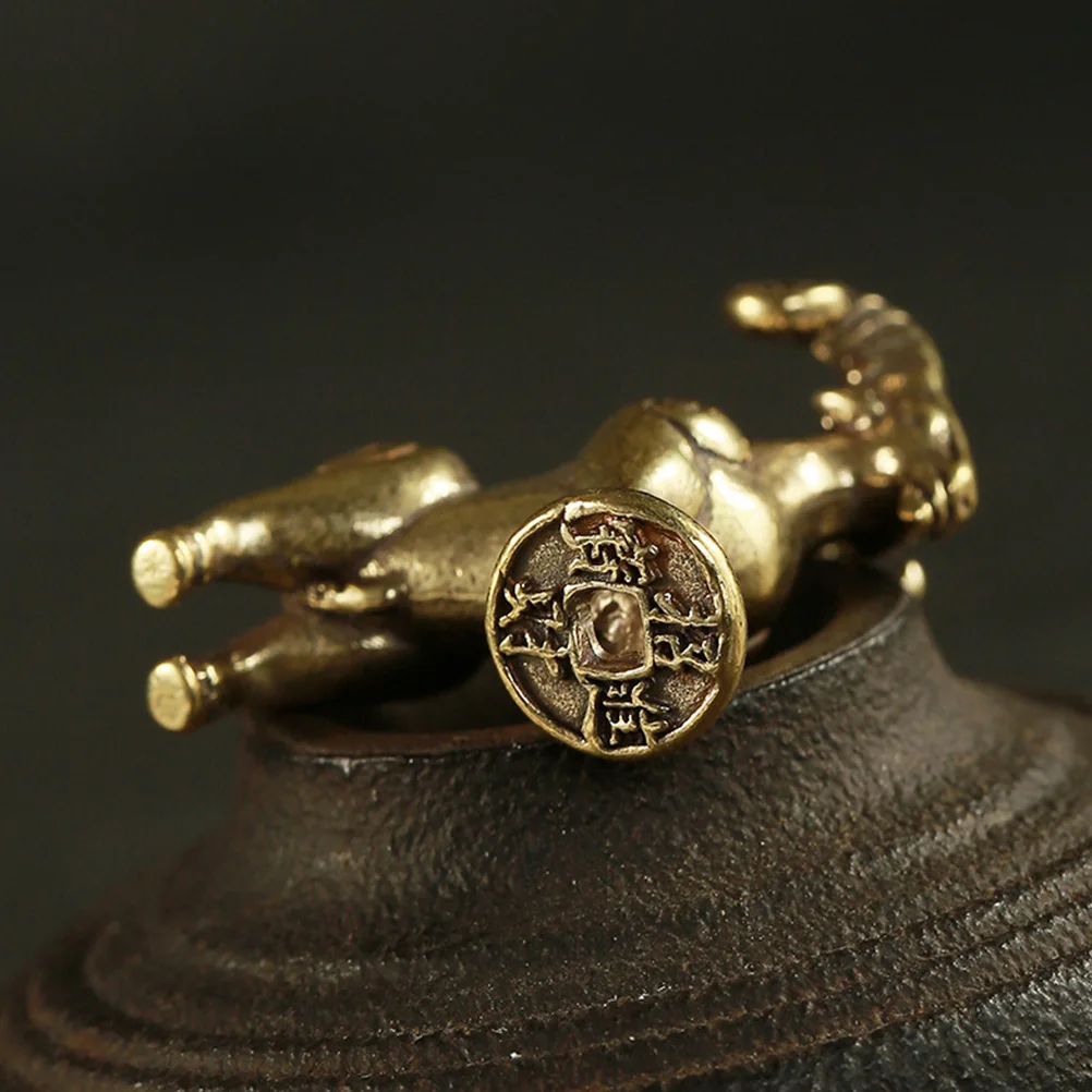 

3pcs Brass Decor Desktop Home Office Living Room Home Supply Tea Room Decoration Statue Ornament Accessory