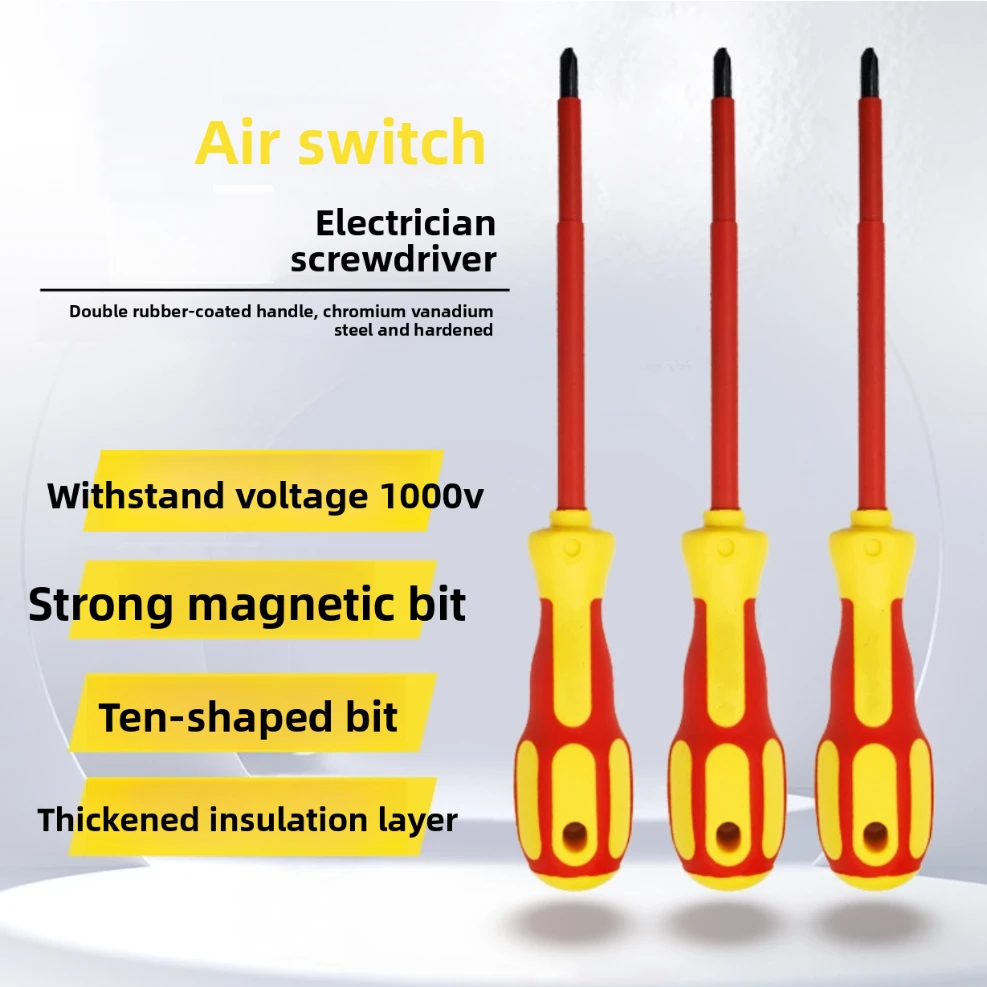 2pcs Insulated Magnetic Screwdriver Electrician Screwdrivers with handle Driver Electrician's Professional Maintenance Hand tool