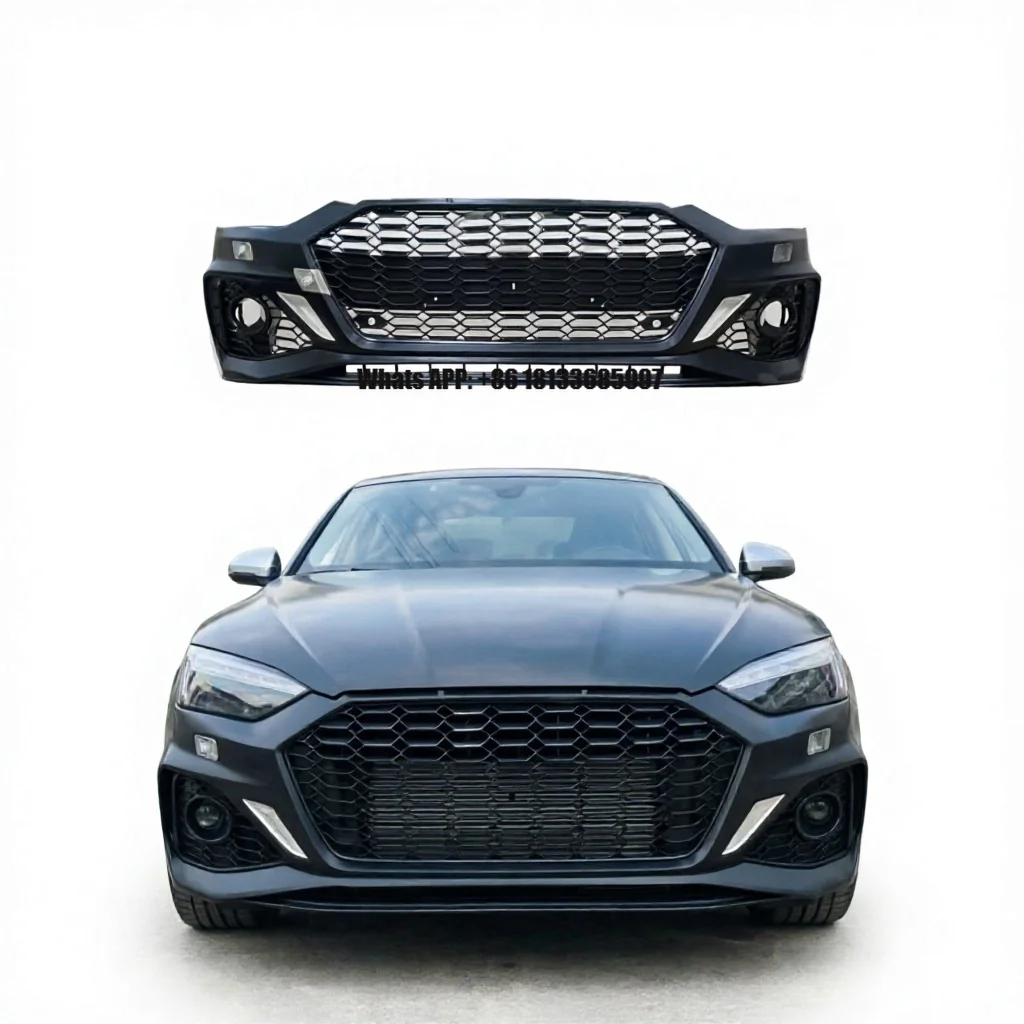 Car 2020-2024 A5 S5 Front Bumper Kits RS5 Style Body Kits with Black Grille for Audi A5 S5 B9.5 2020 2021 2022 2023 2024