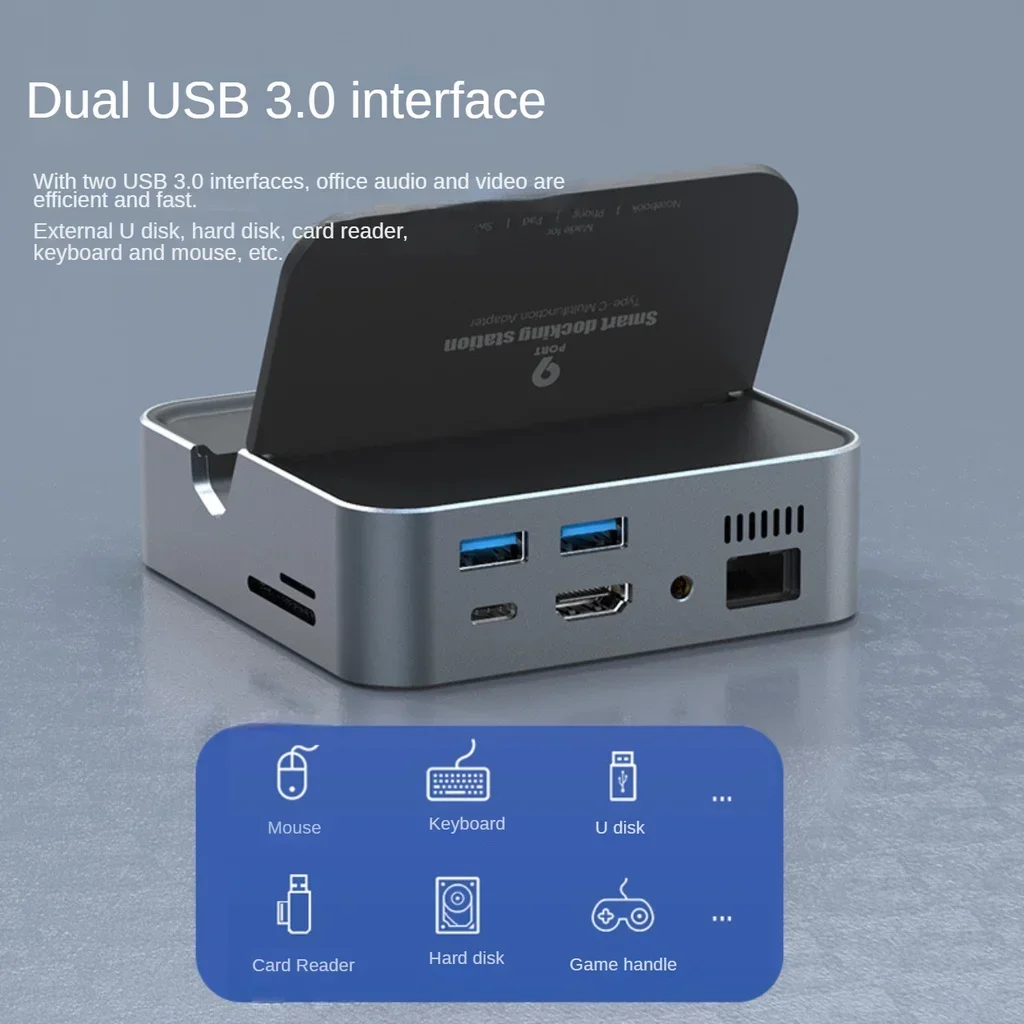 Imagem -03 - Docking Station para Macbook Laptop Interruptor do Telefone Móvel Dex Expansão Dock Usb c Hub Hdmi 4k Vga tf sd Rj45 Adaptador Usb 3.0