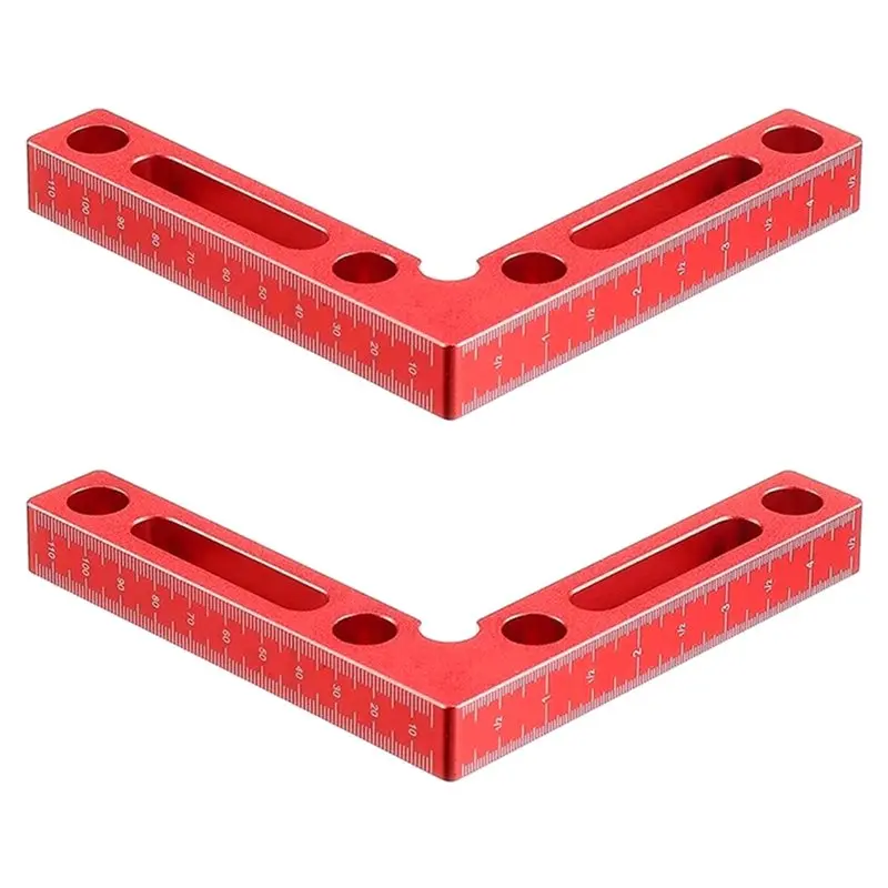 

ABFA Aluminum L Block 90 Degree Positioning Square Right Angle Clamp 2Pcs W/Scale For Woodworking Clamp Tool For Picture Frame D