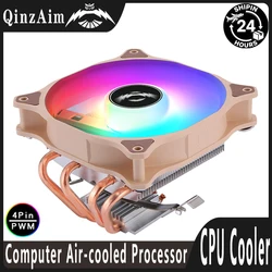 QiuzAim Air-cooled Processo 2/4 Heat Pipe Cooler Cpu Fan 120mm 4 pin/PWM Compatible LGA2011 115x 1200 1700 AM4 X99 x79 AM5 2066