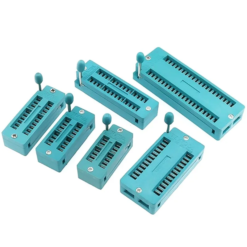 2PCS 2.54mm IC Lock Seat Test Universal Zif Sockets 14P 16P 18P 20P 24P 28P 32P 40P Socket 14Pin 16Pin 18Pin 20Pin 24Pin 28Pin